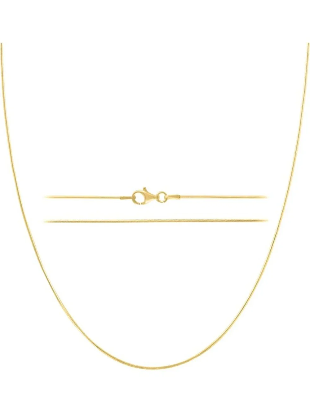Elegant Gold Snake Chain Necklace for Women | 24K Plated Sterling Silver Jewelry